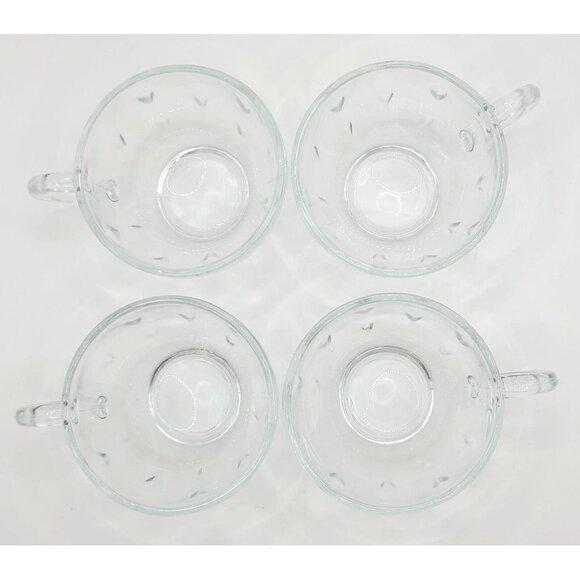 Vtg Hazel-Atlas Tear Drop Clear Glass Replacement Cup for Snack Tray Set of 4 - Picture 3 of 9